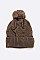 Pack of 12 Fleeced Diamond Knit Winter Beanie Set