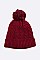 Pack of 12 Fleece Lined Cable Knit Winter Beanie Set