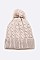 Pack of 12 Fleece Lined Cable Knit Winter Beanie Set