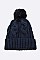 Pack of 12 Cable Knit PomPom Winter Beanie Set