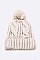 Pack of 12 Cable Knit PomPom Winter Beanie Set