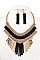 CHAIN METAL FRINGE BIB NECKLACE SET