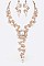 FLOWER PEARL AND CRYSTAL STATEMENT NECKLACE SET