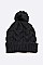 Pack of 12 Raised Cable Knit Winter Beanie Set