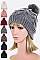 Pack of 12 Raised Cable Knit Winter Beanie Set