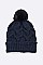 Pack of 12 Raised Cable Knit Winter Beanie Set
