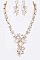 FABULOUS CRYSTAL FLOWER STATEMENT NECKLACE SET