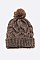 Pack of 12 Raised Cable Knit Winter Beanie Set
