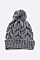 Pack of 12 Raised Cable Knit Winter Beanie Set