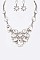 STYLISH CRYSTAL FLOWER STATEMENT NECKLACE SET