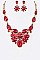 STYLISH CRYSTAL FLOWER STATEMENT NECKLACE SET