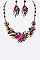 CRYSTAL FLOWER NECKLACE SET