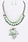 Metal Leaf Charm Collar Necklace Set