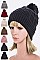 Pack of 12 Fleece Lined Cable Knit Winter Beanie Set
