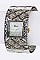 Stylish Crystal Studded Square Bangle Watch LA-1538