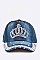 Crystal Crown Embellished Fashion Denim Cap