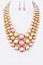 Layer Mix Pearl Statement Necklace Set