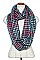 KNITTED CHECKERS PATTERN INFINITY SCARF