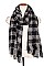 OBLONG KNITTED CHECKERED SHAWL/SCARF