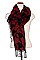 FRINGE HOUNDSTOOTH PATTERN SCARF