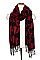 FRINGE HOUNDSTOOTH PATTERN SCARF