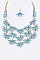 Marquise Crystal Flowers Layer Statement Necklace Set LAYNE2986