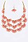 Marquise Crystal Flowers Layer Statement Necklace Set LAYNE2986