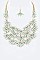Marquise Crystal Flowers Layer Statement Necklace Set LAYNE2986