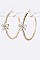 Fashion Crystal Flower Hoop Earrings