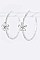 Fashion Crystal Flower Hoop Earrings