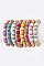 Pack of 12 Bright Crystal Beads Stretch Bracelet Set