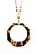 WIRED ELONGATED TORTOISE PENDANT NECKLACE