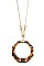 WIRED ELONGATED TORTOISE PENDANT NECKLACE