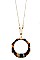 WIRED ELONGATED TORTOISE PENDANT NECKLACE