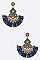 Tassel Fan Pave Crystal Drop Earrings