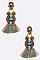 Bejeweled Metallic Tassel Statement Earrings