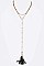 LAYERED FEATHER TASSEL DROP NECKLACE