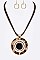 Round Pendant  Animal Printed Necklace Set