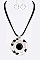 Round Pendant  Animal Printed Necklace Set
