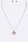 Posh Crystal Clover Pendant Necklace Set LA55-125885