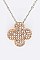 Posh Crystal Clover Pendant Necklace Set LA55-125885