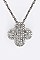 Posh Crystal Clover Pendant Necklace Set LA55-125885