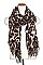 OBLONG ANIMAL PRINT FRINGE SCARF
