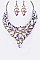 Fashionable Crystal Flower Statement Necklace Set LA-NE491670