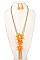 TRIPLE LINK FLOWER CHAIN TASSEL NECKLACE SET