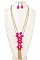 TRIPLE LINK FLOWER CHAIN TASSEL NECKLACE SET