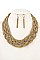 BRAIDED MESH CHAIN COLLAR NECKLACE SET