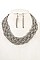 BRAIDED MESH CHAIN COLLAR NECKLACE SET