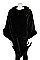 FAUX FUR PLEATED TRIM PONCHO