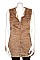 FAUX FUR PLEATED VEST